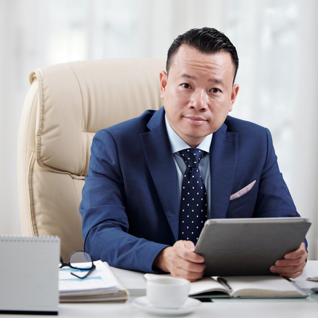 Businessman with digital tablet